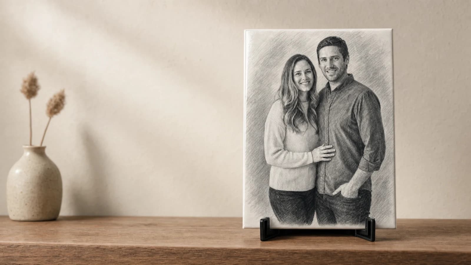 Rectangular Charcoal Photo Tile