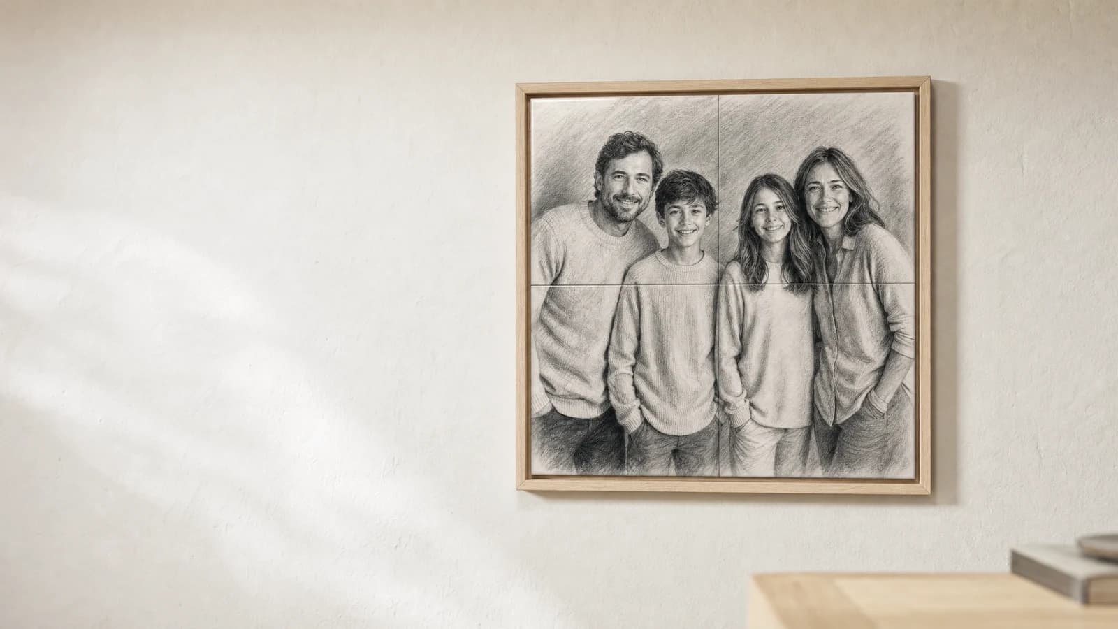 Charcoal Photo Tiles in a Box Frame
