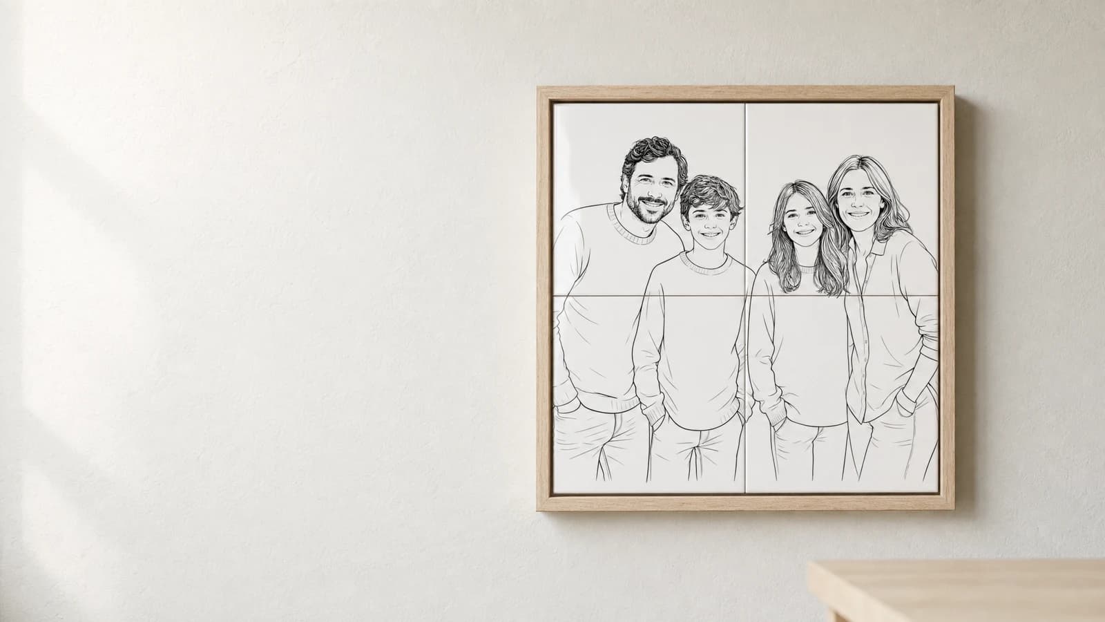 Line Art Photo Tiles in a Box Frame