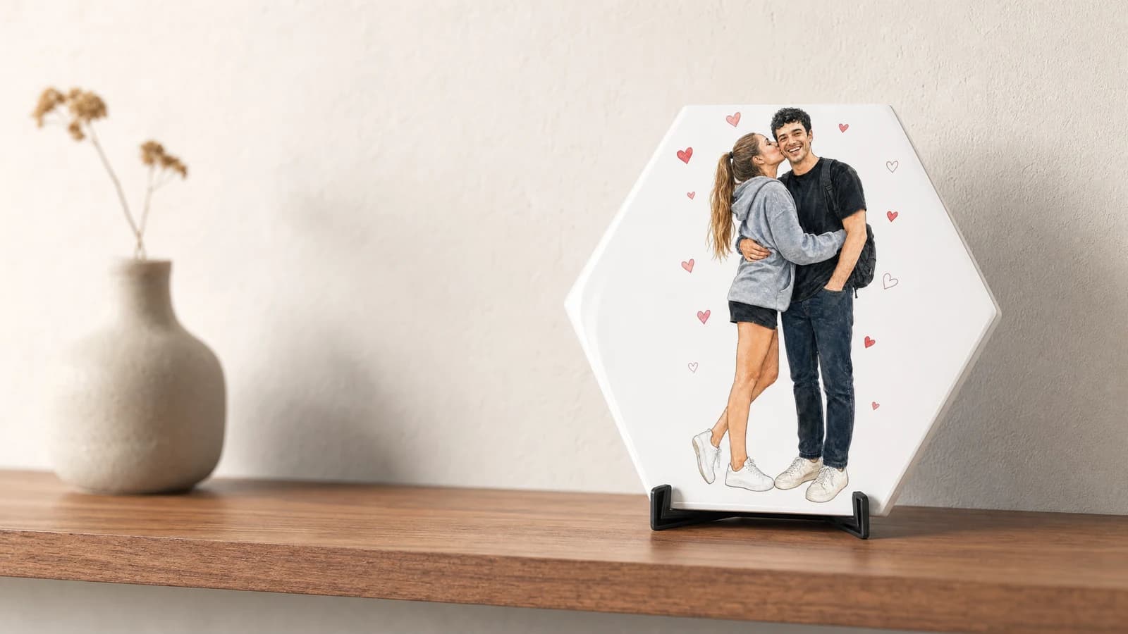 Hexagon Sweethearts Photo Tile
