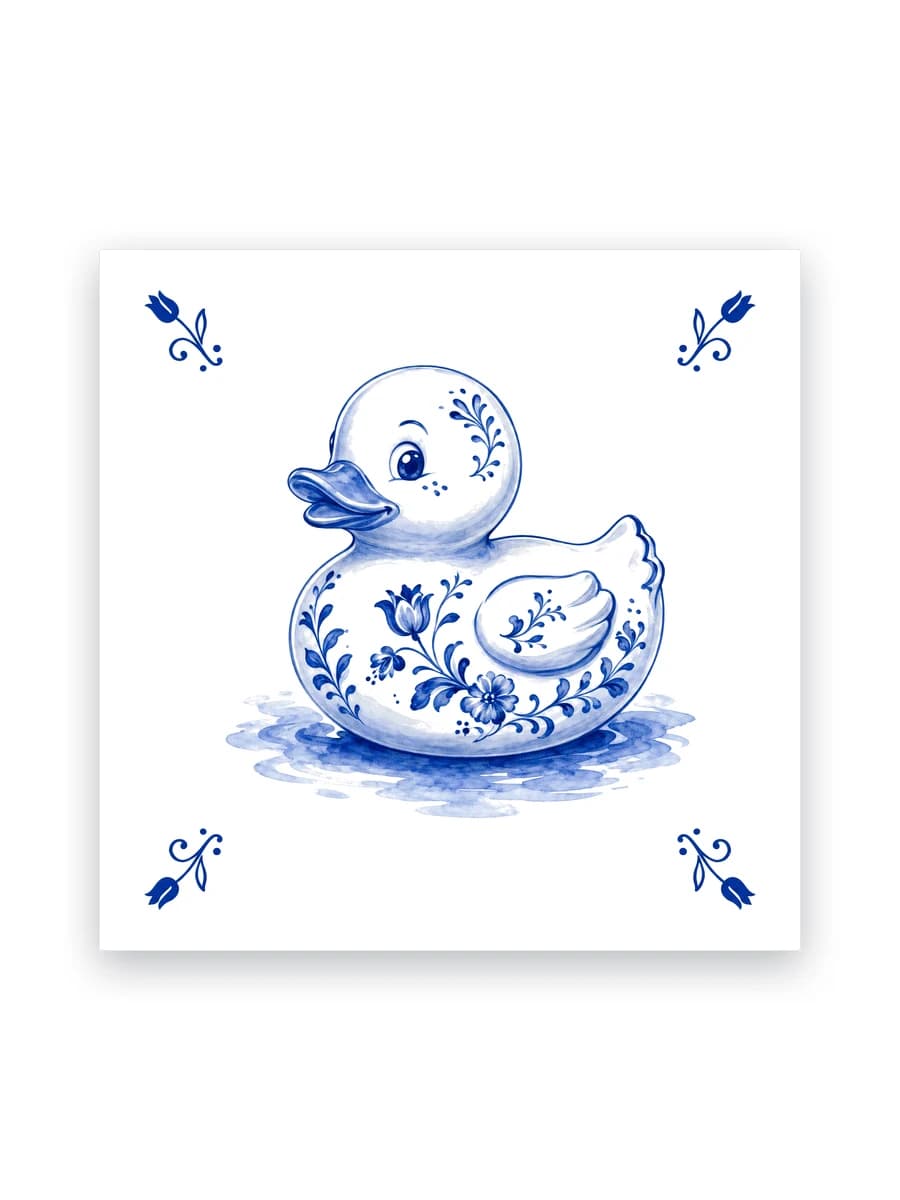 Delft blue tile — Rubber duck