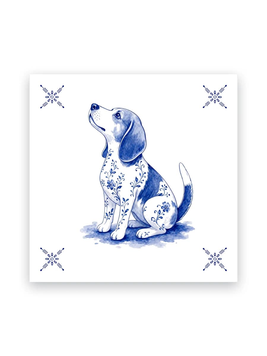 Delft blue tile — Beagle