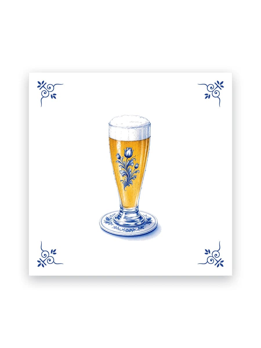 Delft blue tile — Dutch beer