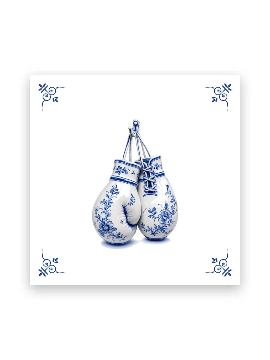 Delft blue tile — Boxing gloves