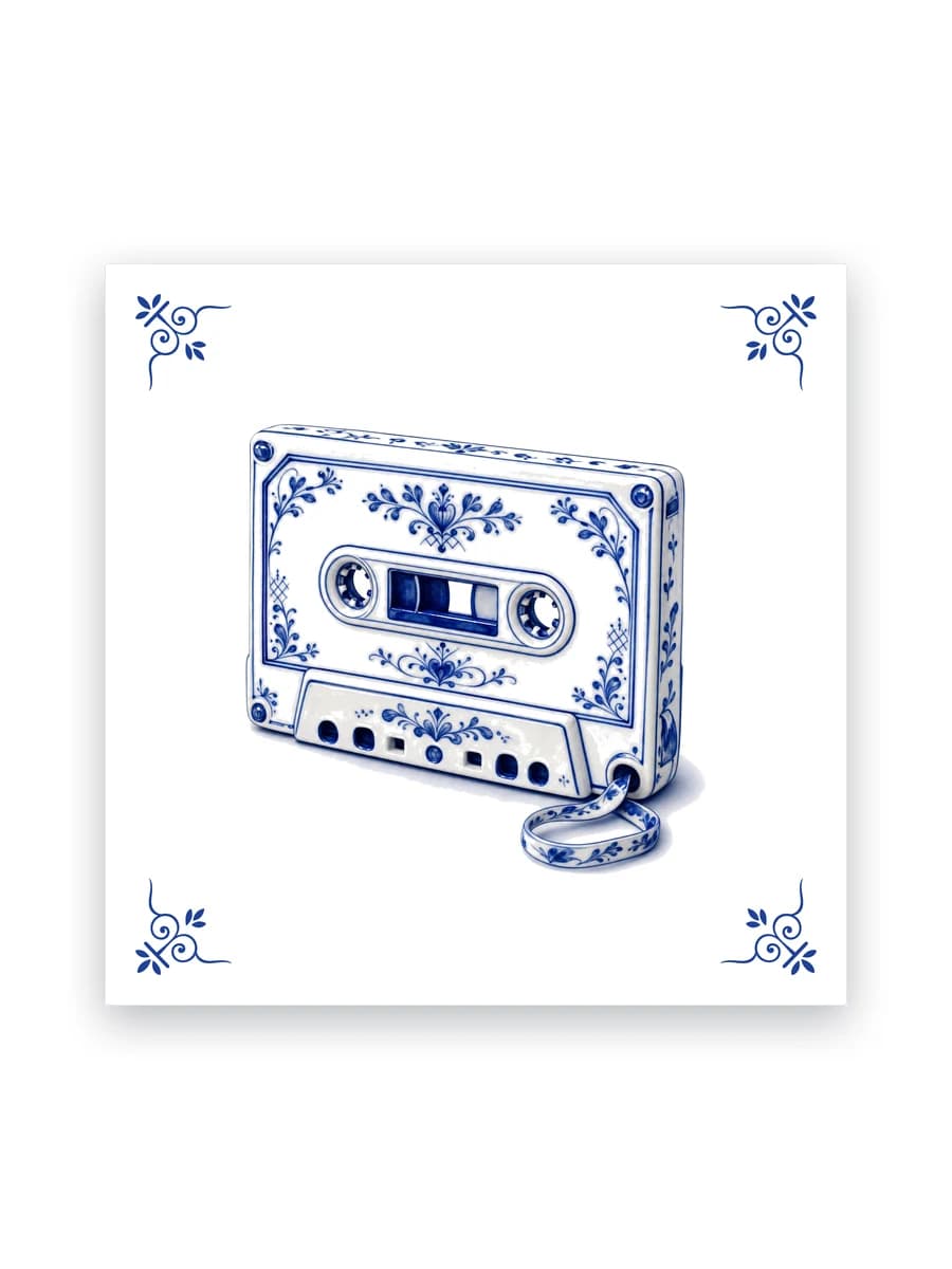 Delft blue tile — Cassette tape