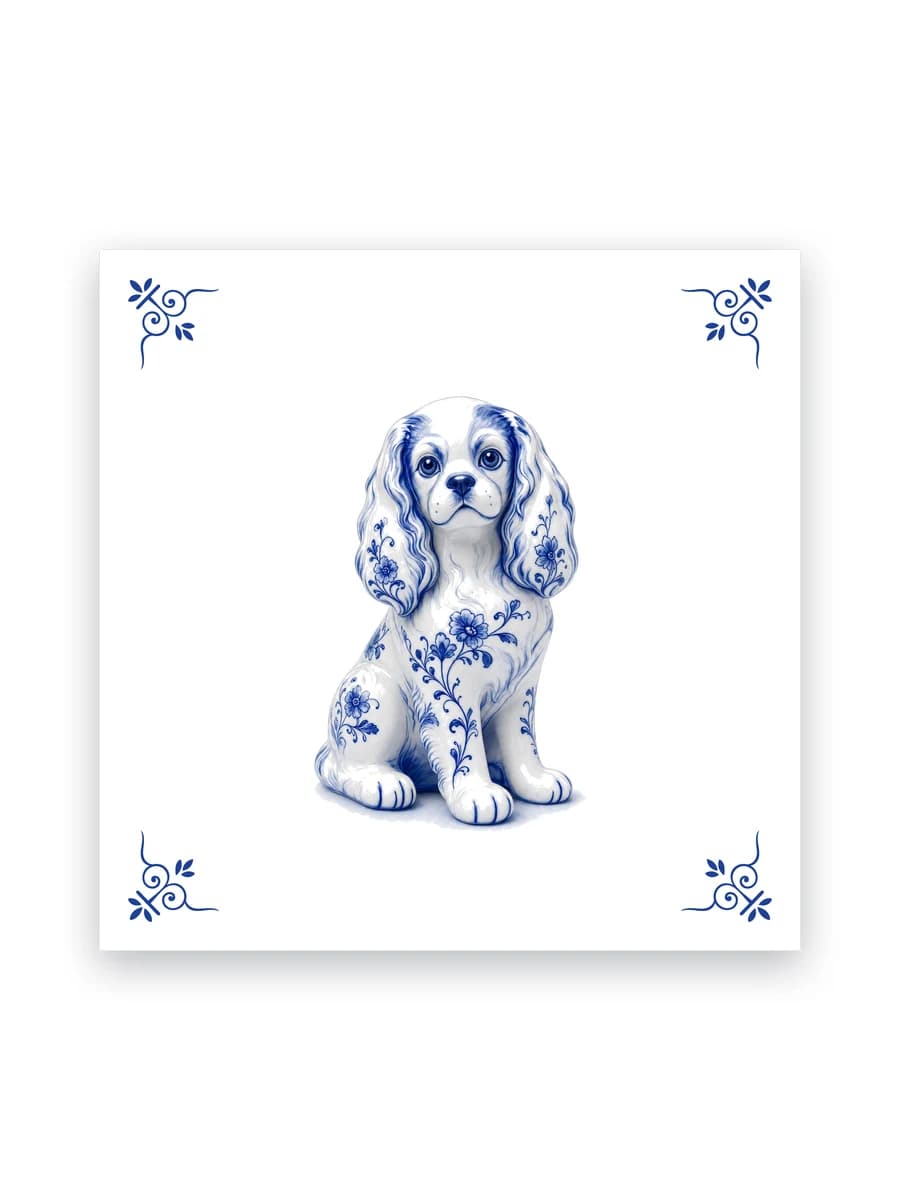 Delft blue tile — Cavalier King Charles