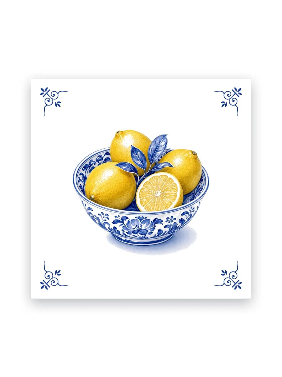 Delft blue tile — Lemons