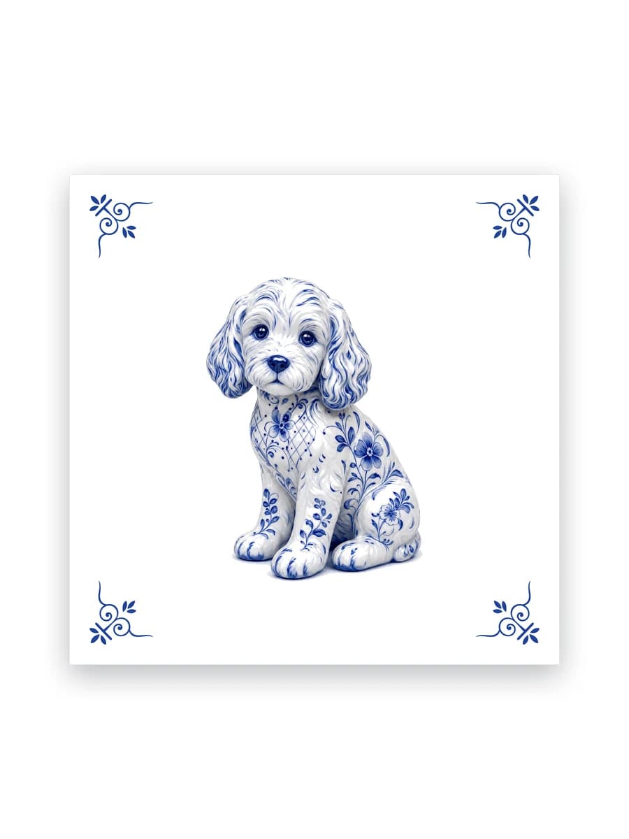 Delft blue tile — Cockapoo