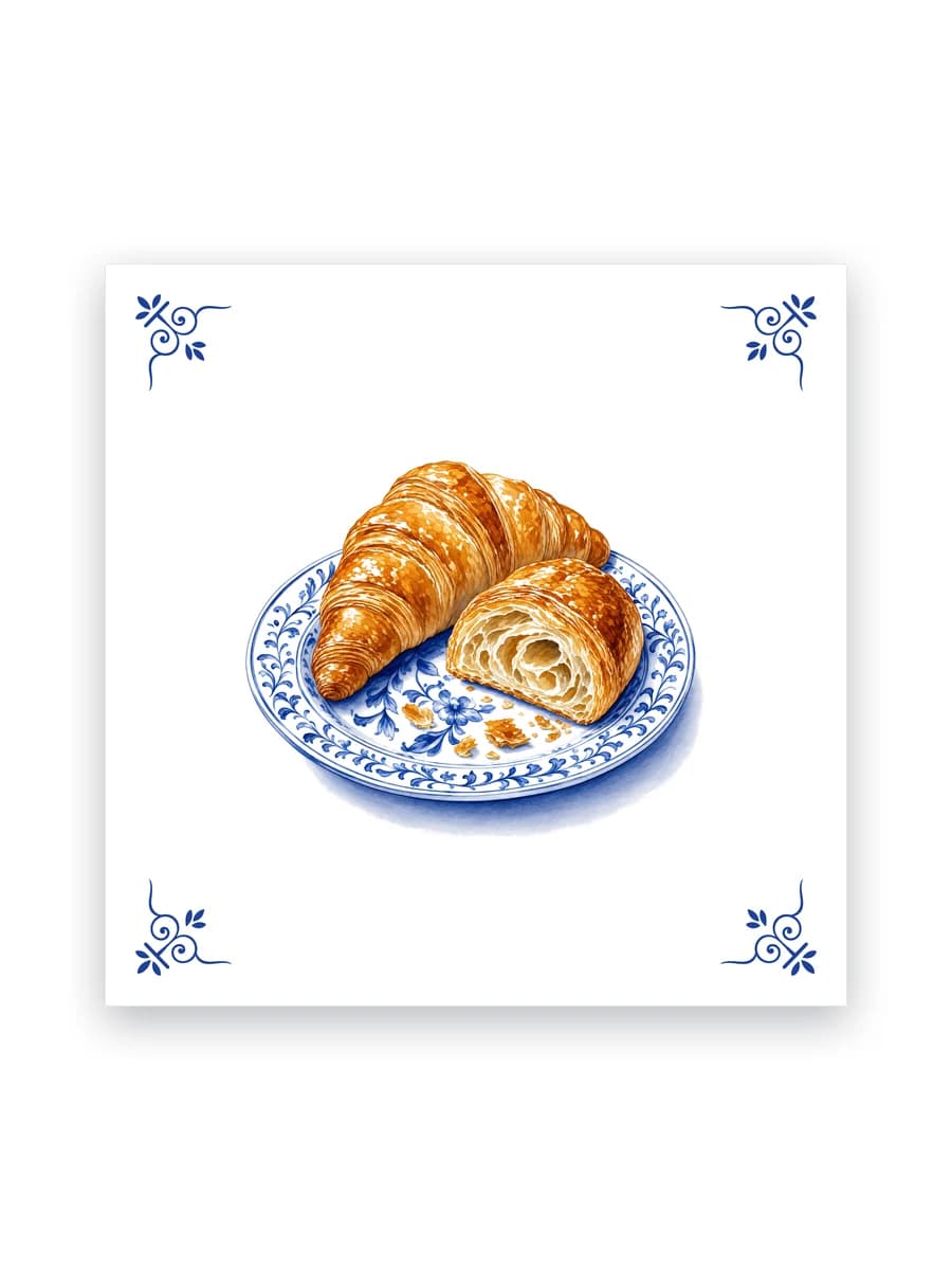 Delft blue tile — Croissants