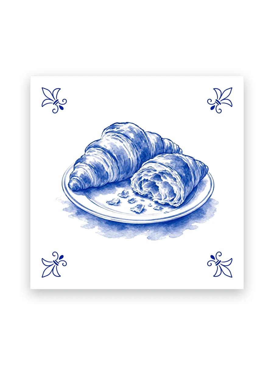 Delft blue tile — Croissants