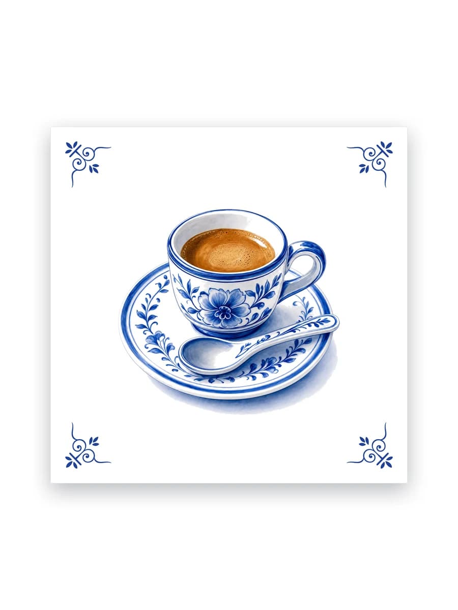 Delft blue tile — Espresso
