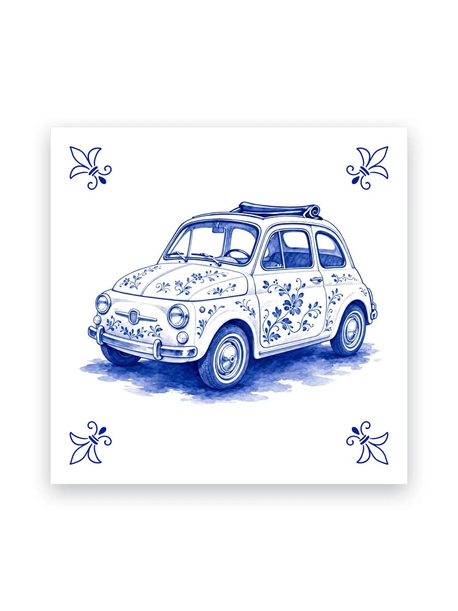 Delft blue tile — Classic Fiat 500
