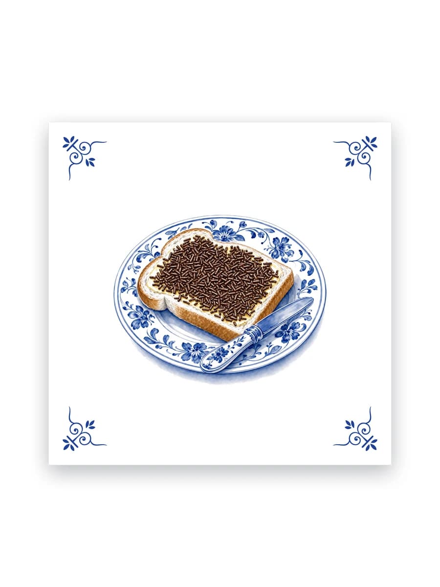 Delft blue tile — Bread with chocolate sprinkles