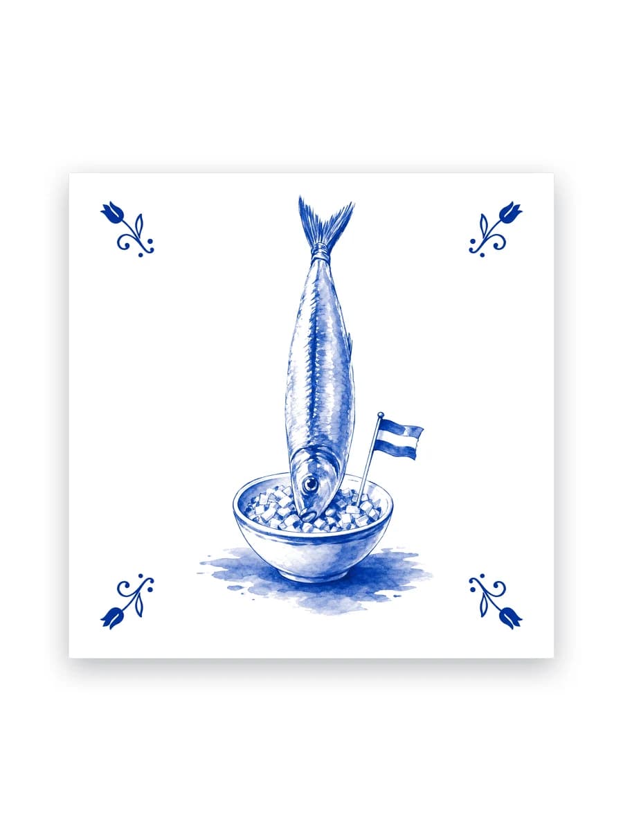 Delft blue tile — Dutch herring