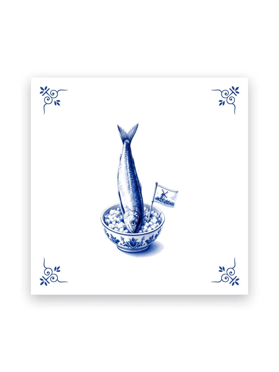 Delft blue tile — Dutch herring