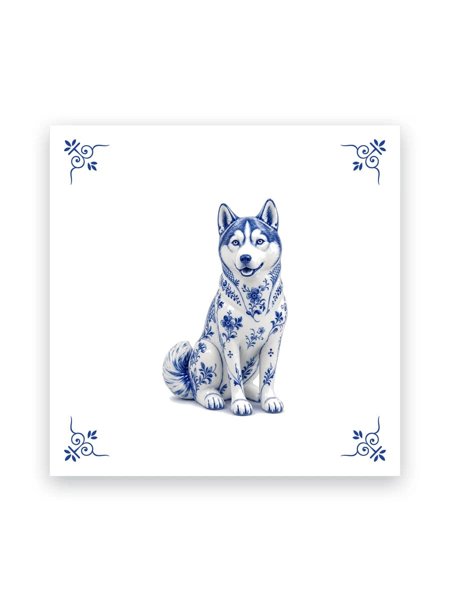 Delft blue tile — Husky