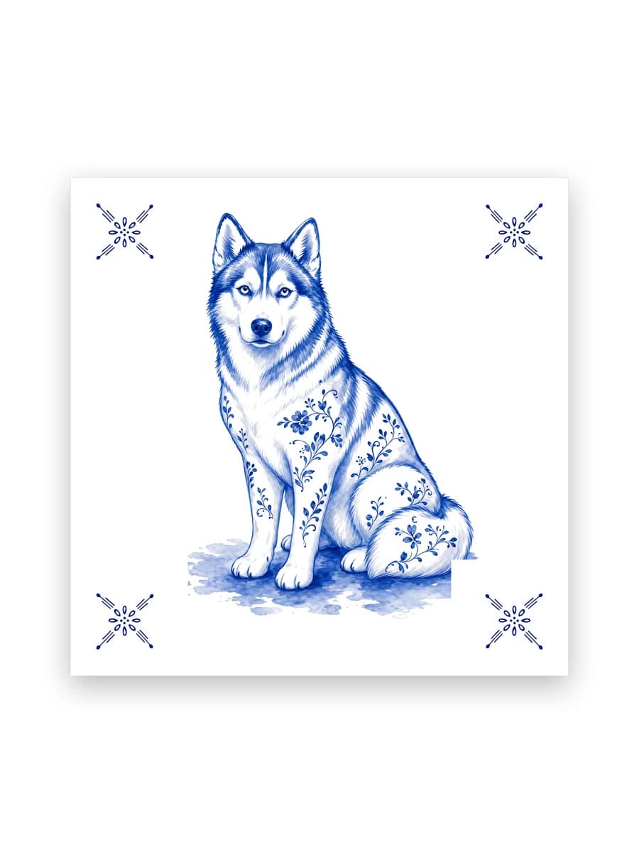 Delft blue tile — Husky