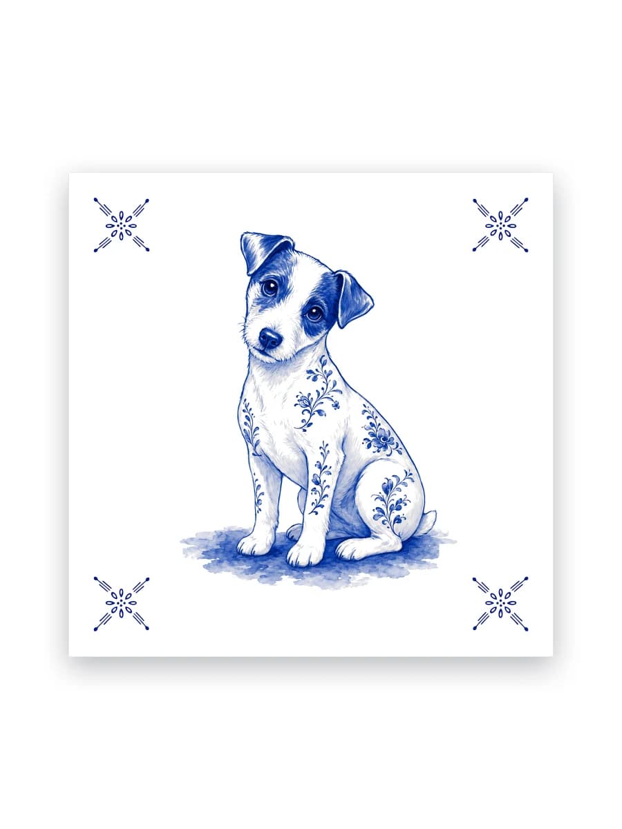 Delft blue tile — Jack Russell