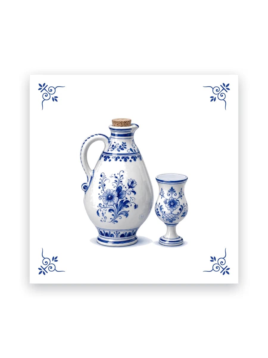 Delft blue tile — Jenever jug
