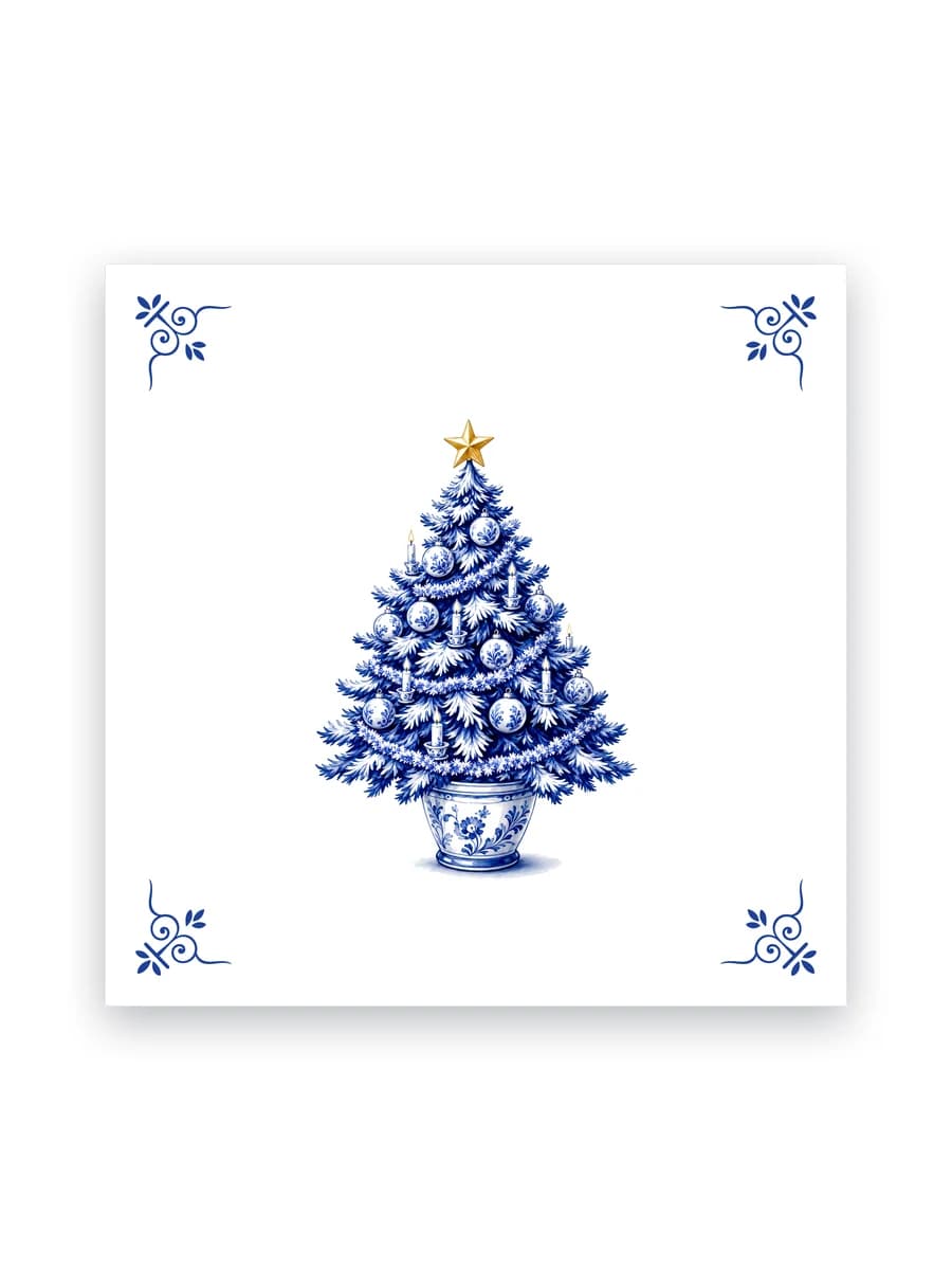 Delft blue tile — Christmas tree