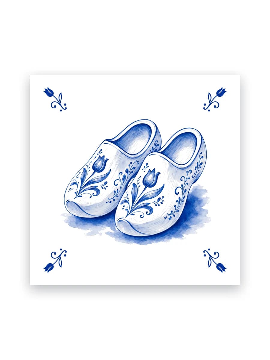Delft blue tile — Wooden clogs
