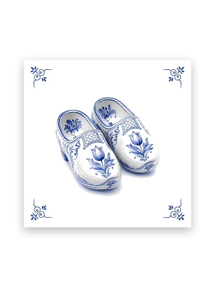 Delft blue tile — Wooden clogs