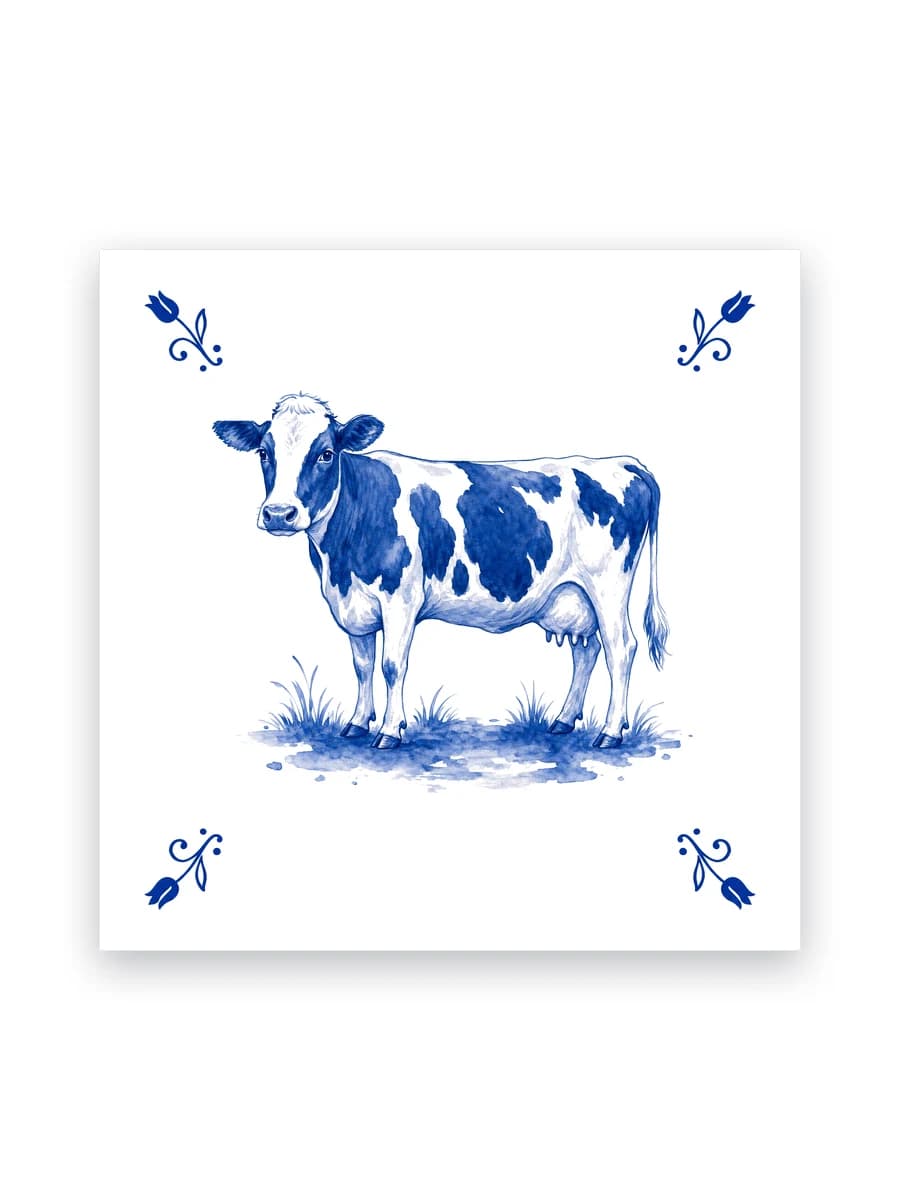 Delft blue tile — Dutch cow