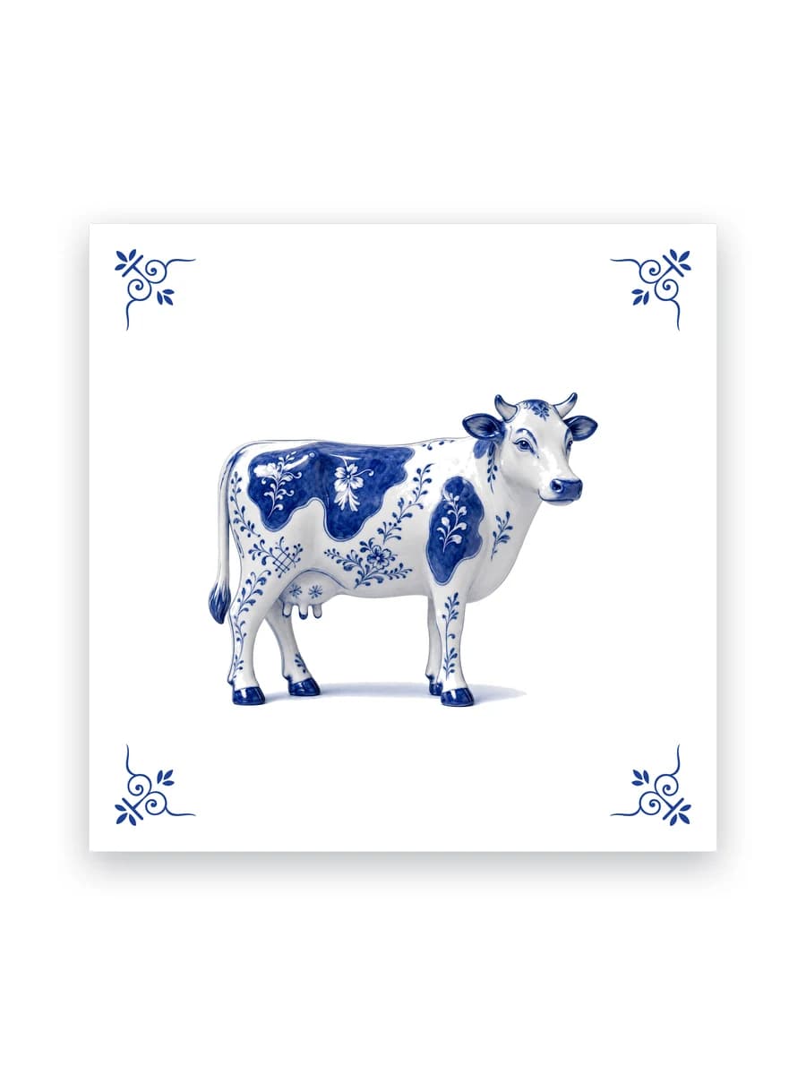 Delft blue tile — Dutch cow