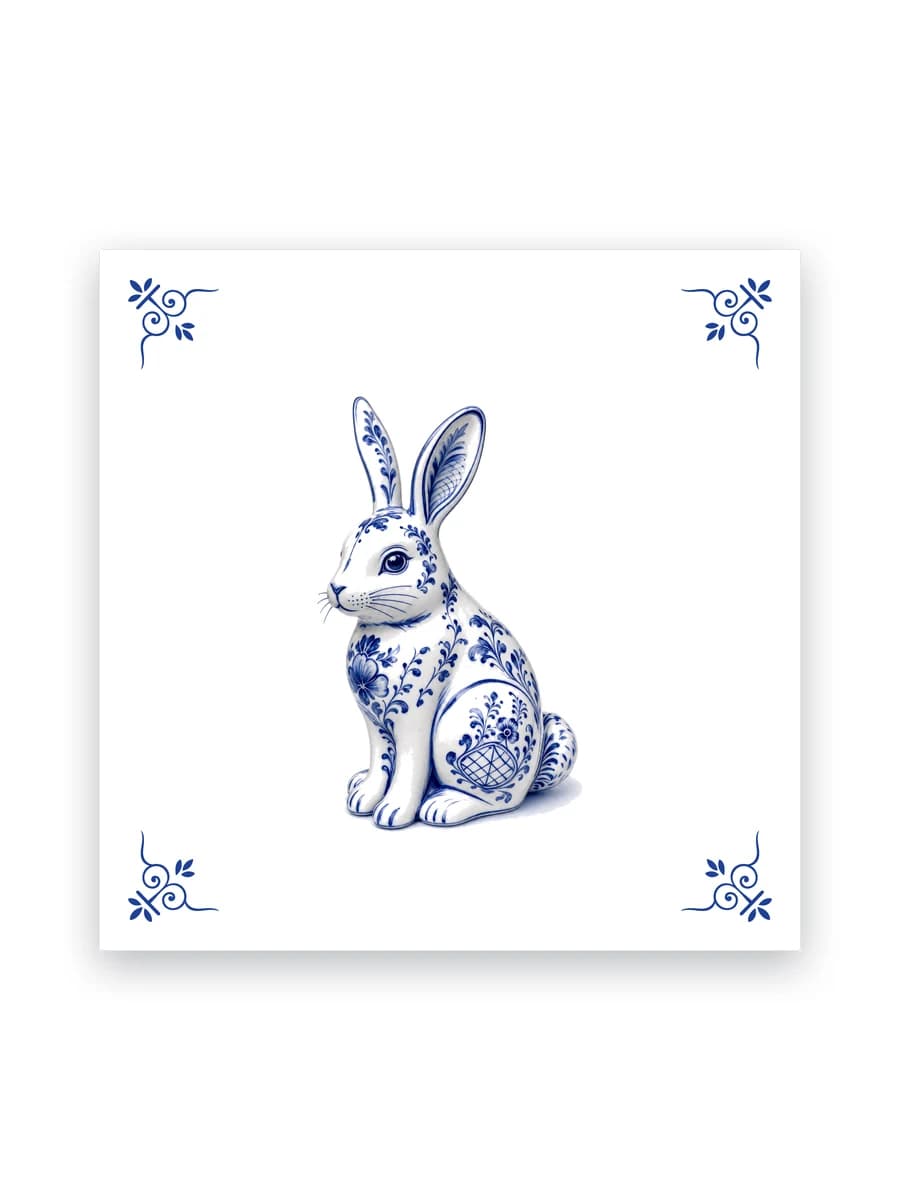 Delft blue tile — Rabbit