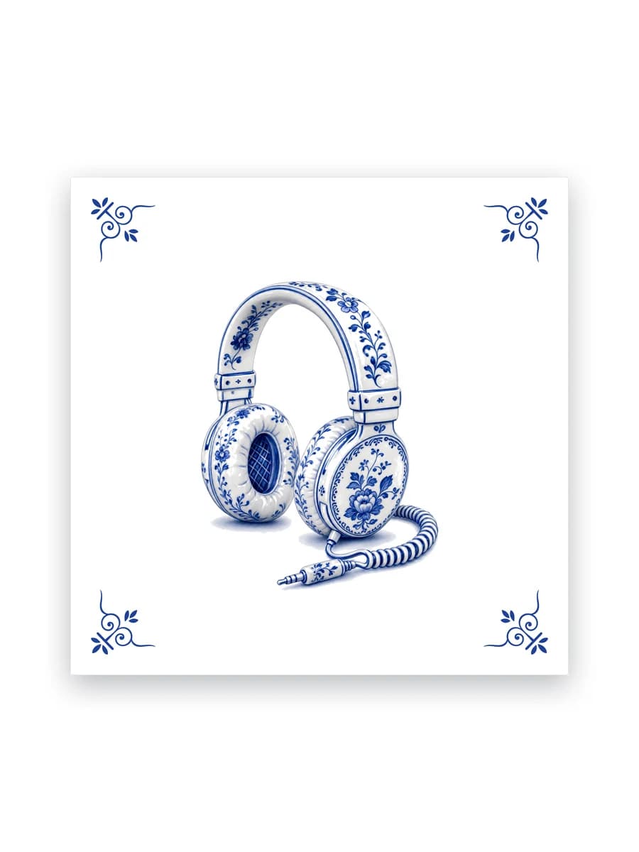 Delft blue tile — Headphones