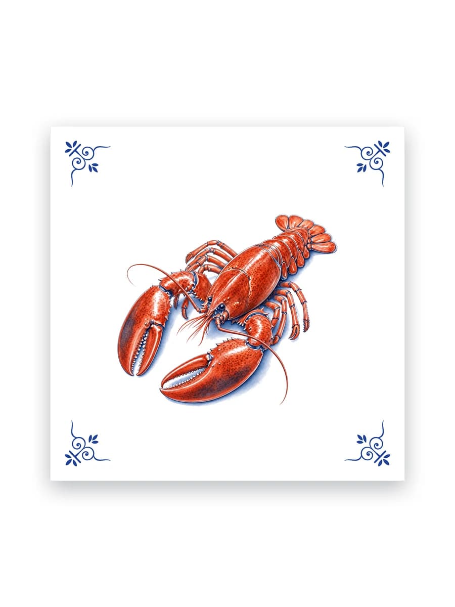 Delft blue tile — Lobster