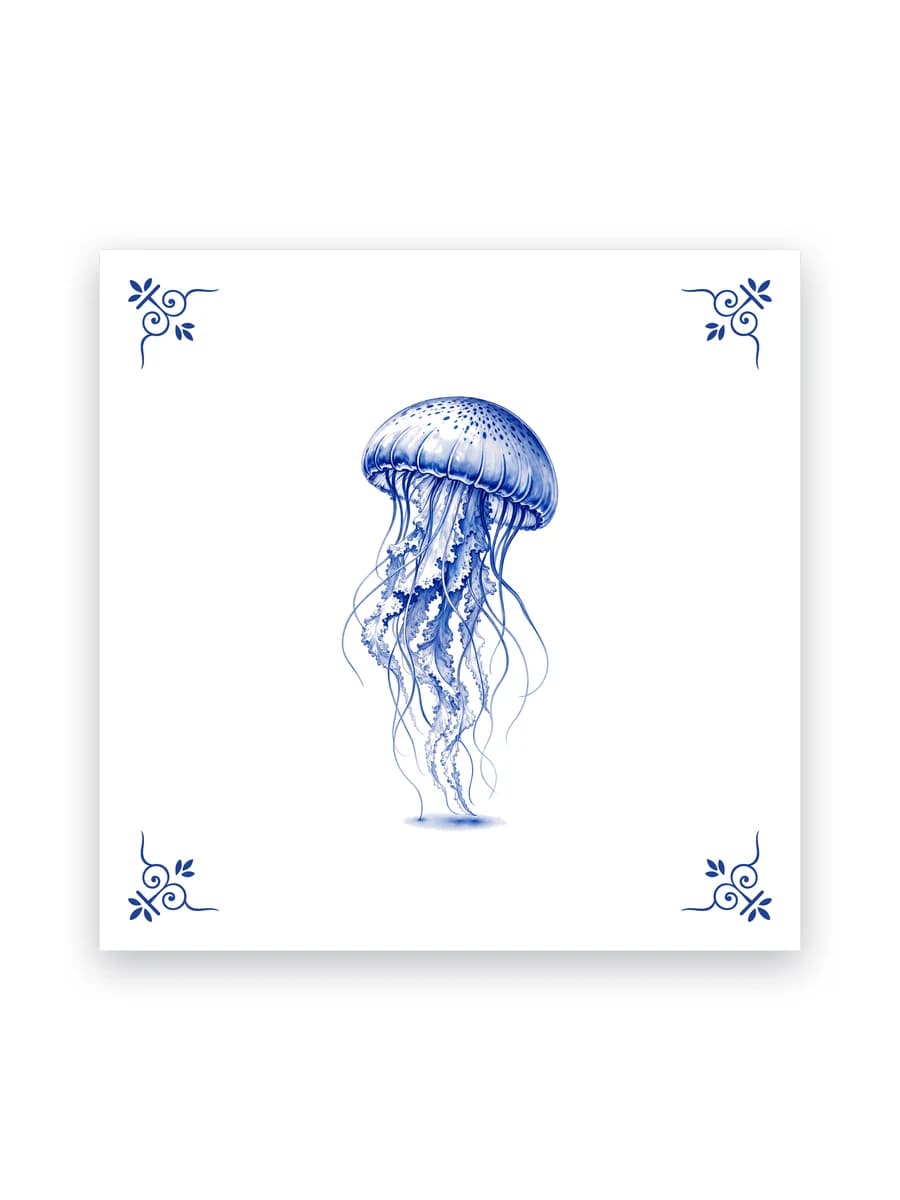 Delft blue tile — Jellyfish
