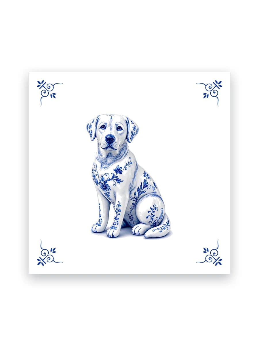 Delft blue tile — Labrador