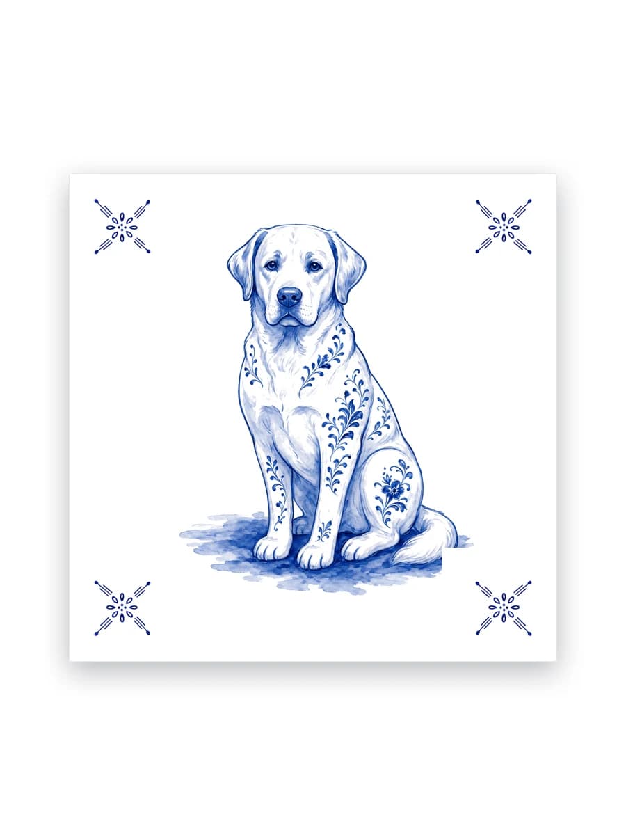 Delft blue tile — Labrador