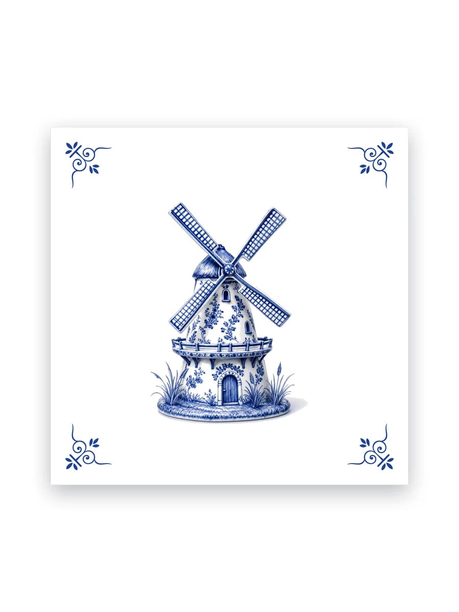 Delft blue tile — Windmill
