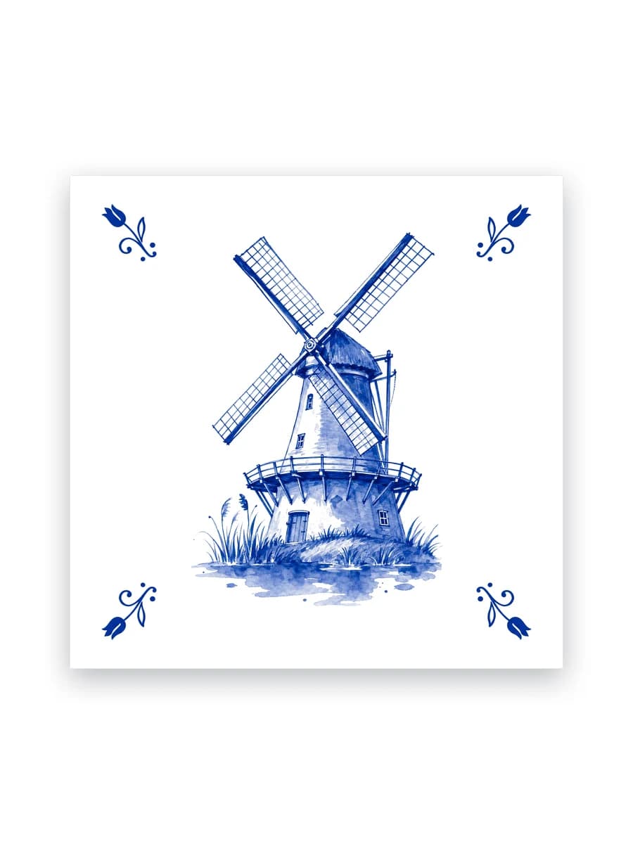 Delft blue tile — Windmill