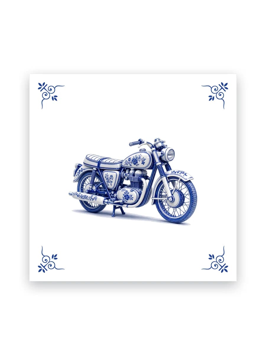 Delft blue tile — Classic motorcycle