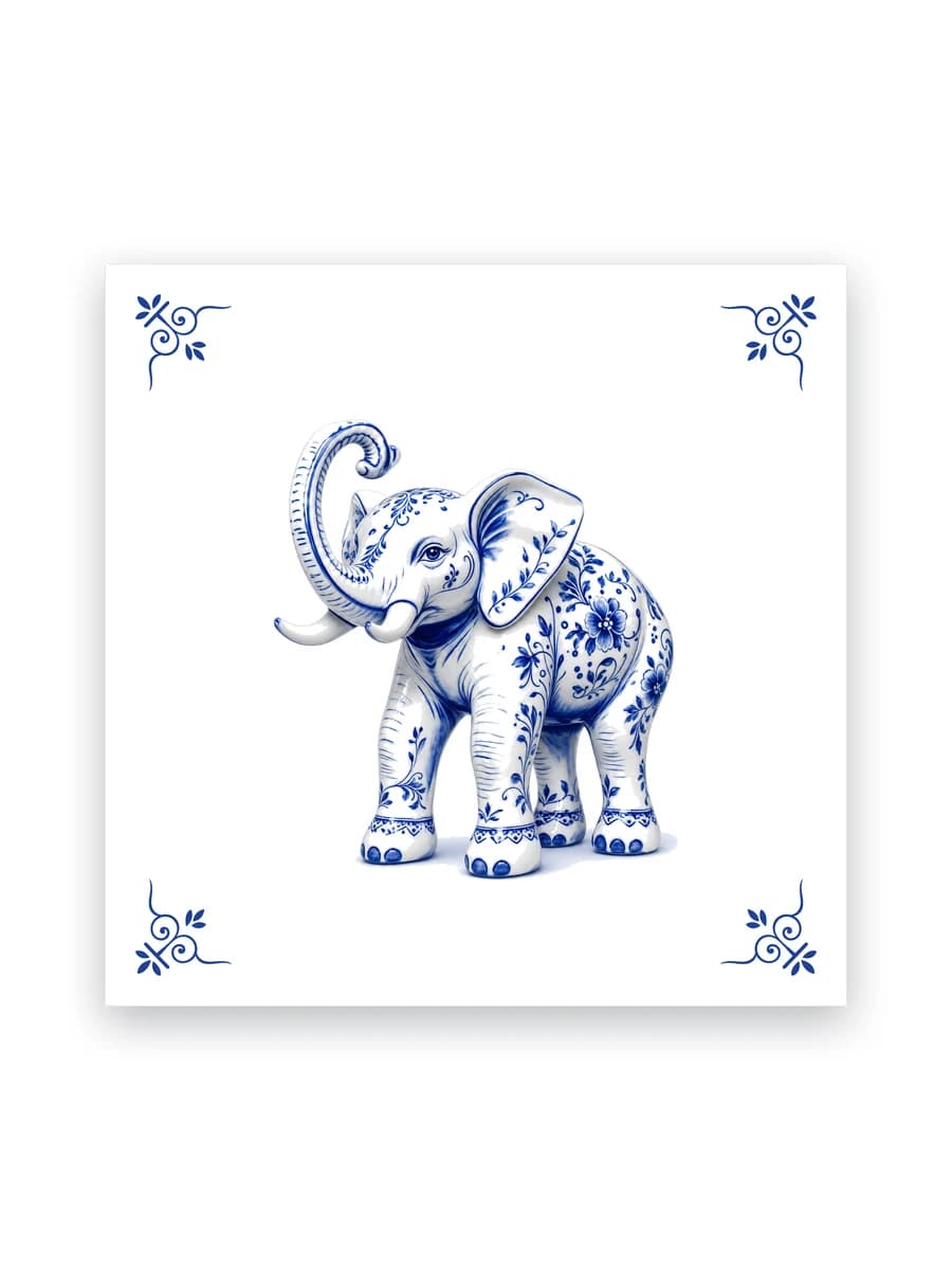 Delft blue tile — Elephant