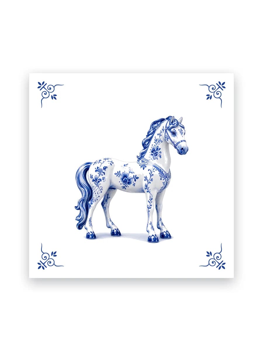 Delft blue tile — Horse