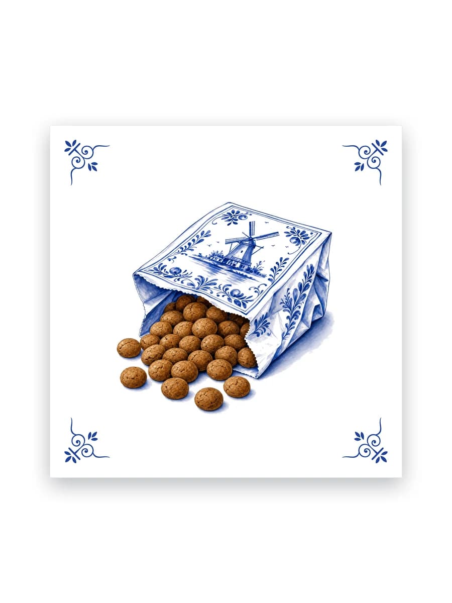 Delft blue tile — Bag of pepernoten