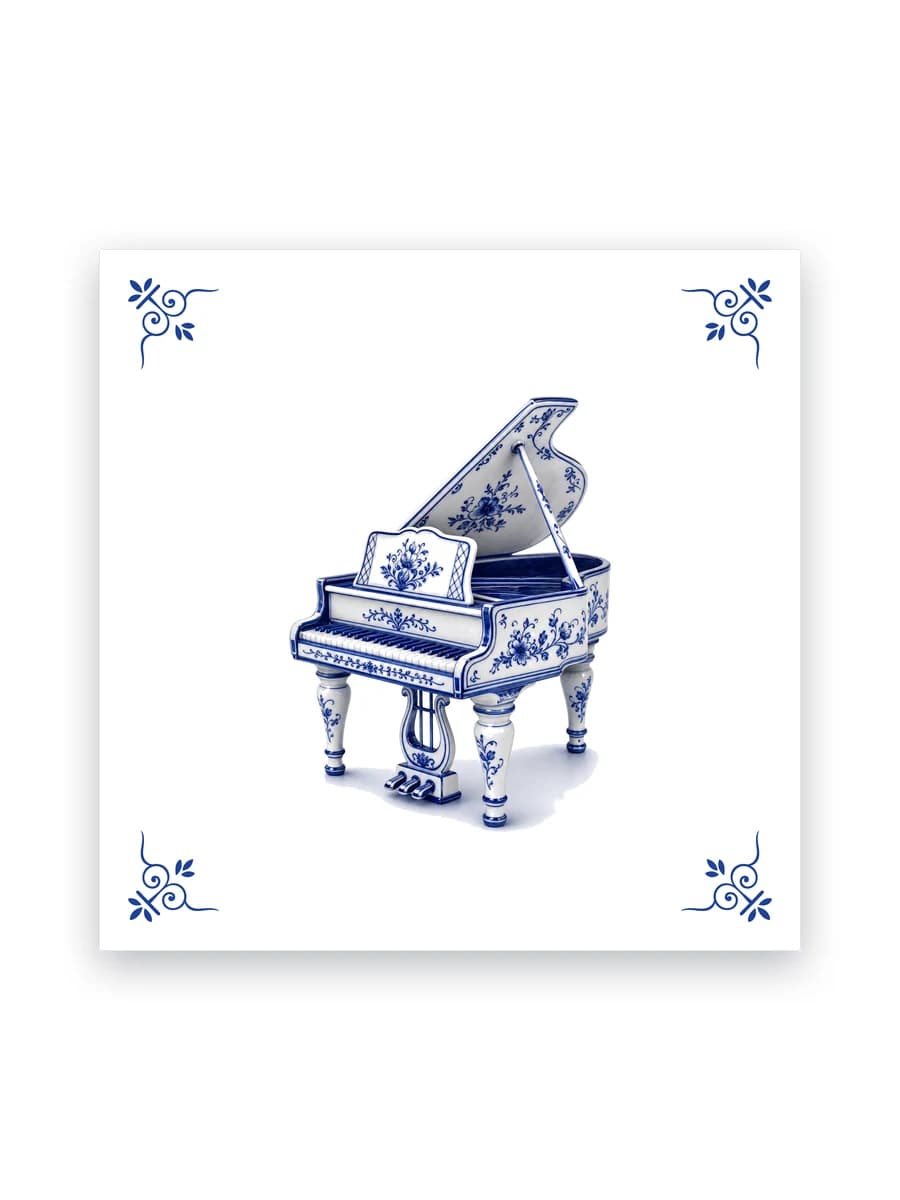 Delft blue tile — Grand piano