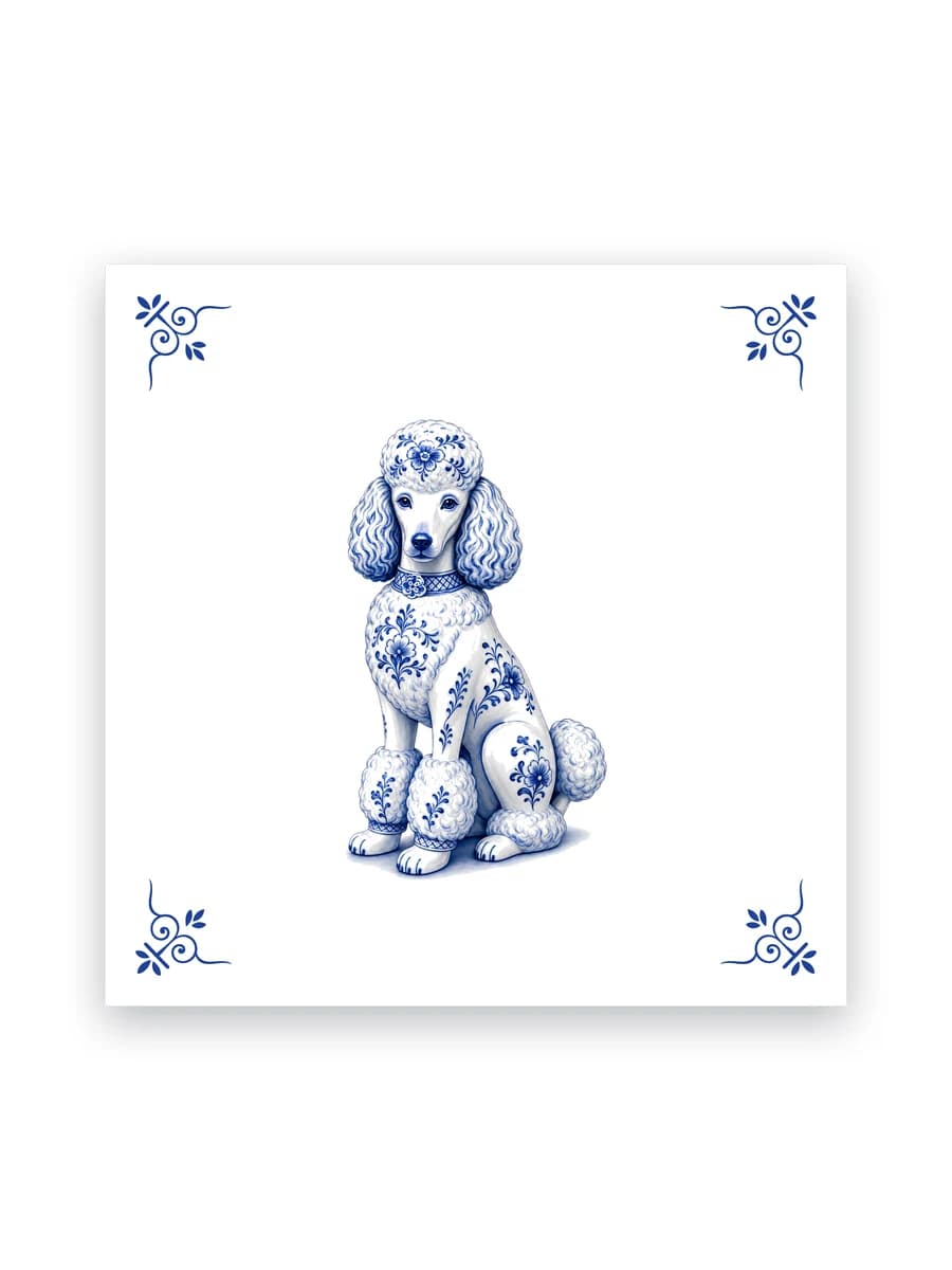 Delft blue tile — Poodle