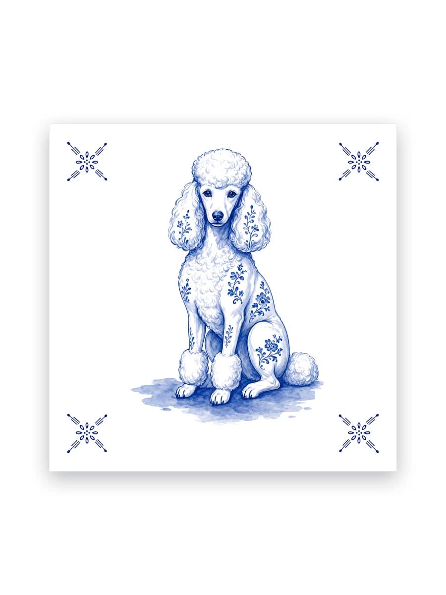 Delft blue tile — Poodle