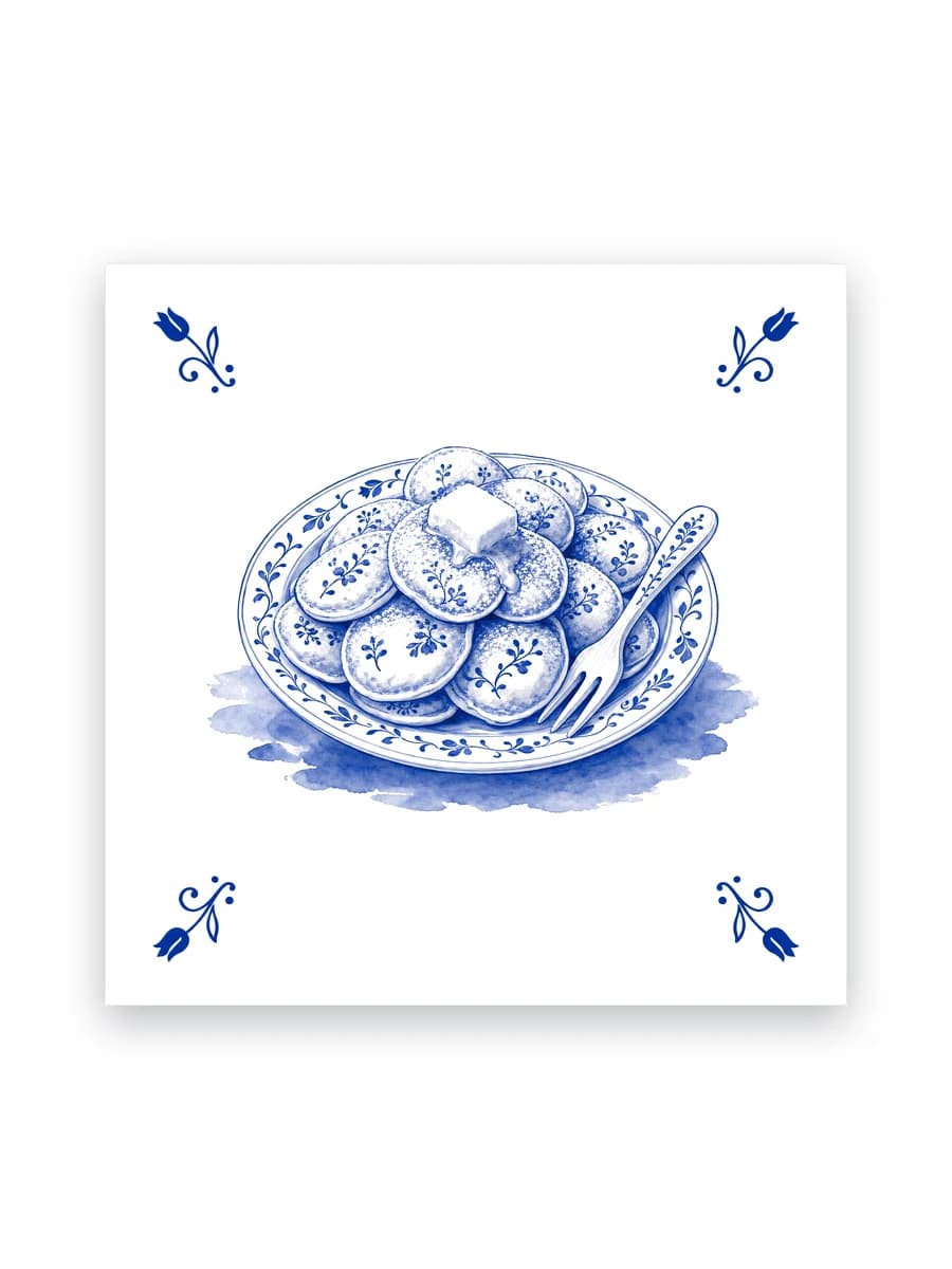 Delft blue tile — Poffertjes