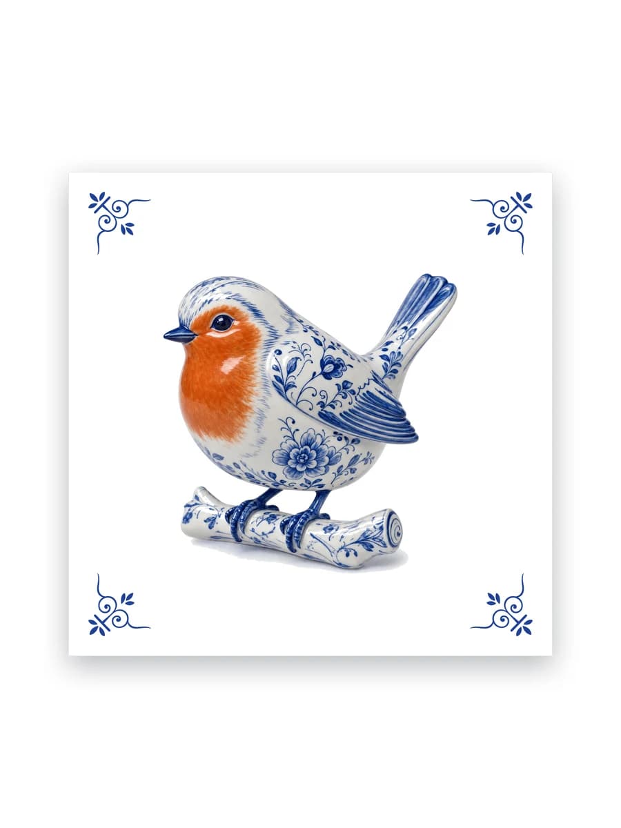 Delft blue tile — Robin