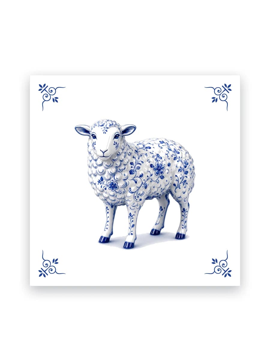 Delft blue tile — Sheep