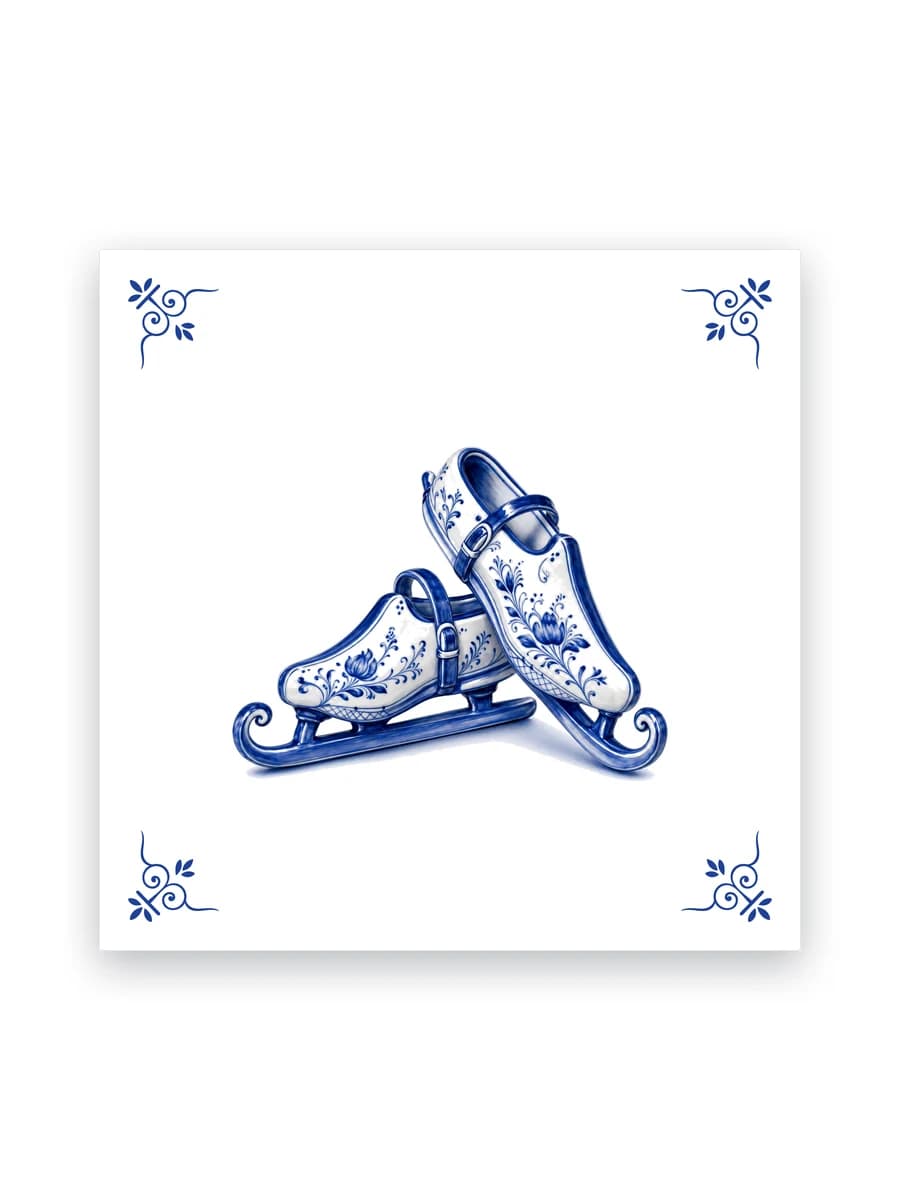 Delft blue tile — Ice skates