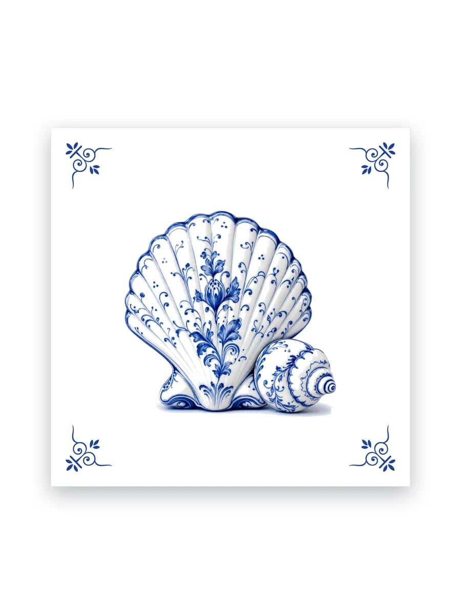 Delft blue tile — Seashell