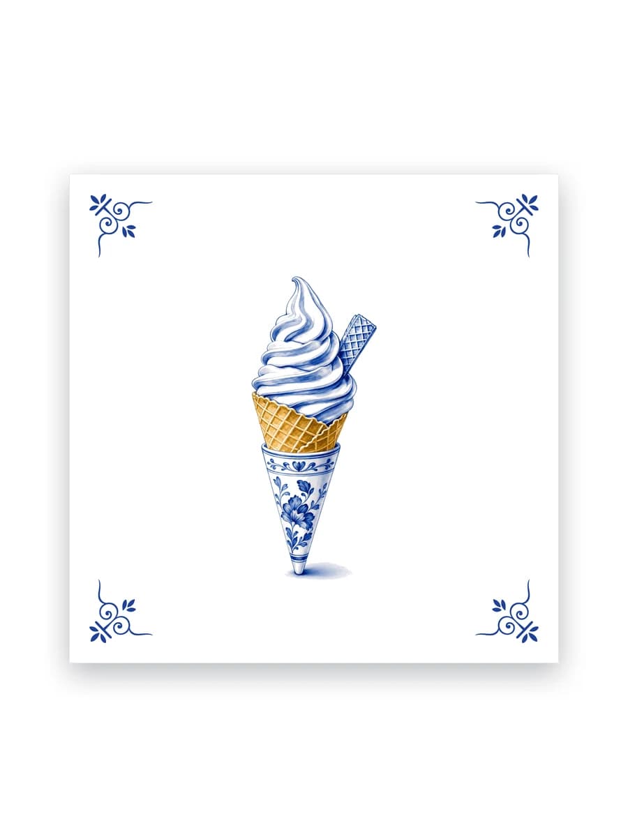 Delft blue tile — Soft-serve ice cream