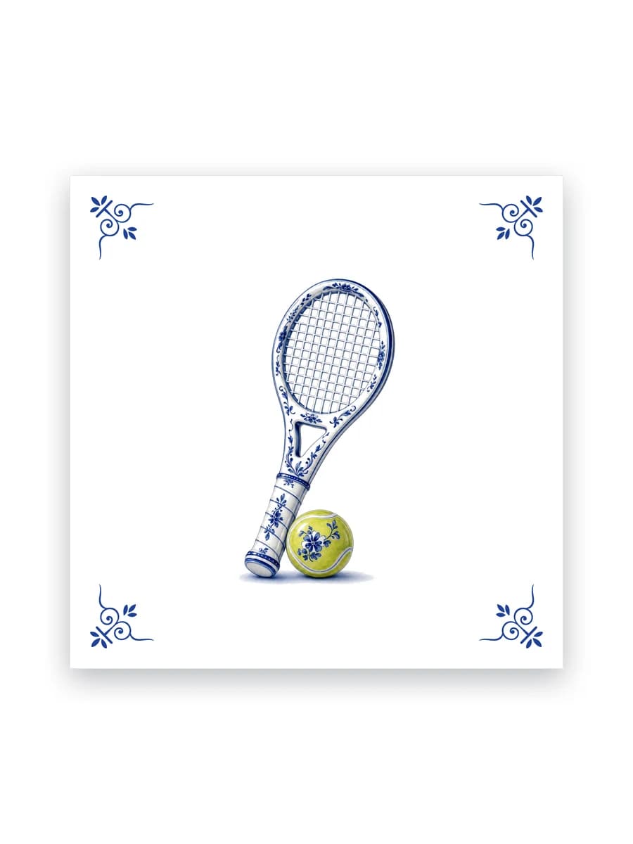 Delft blue tile — Tennis racket